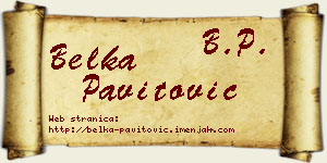 Belka Pavitović vizit kartica